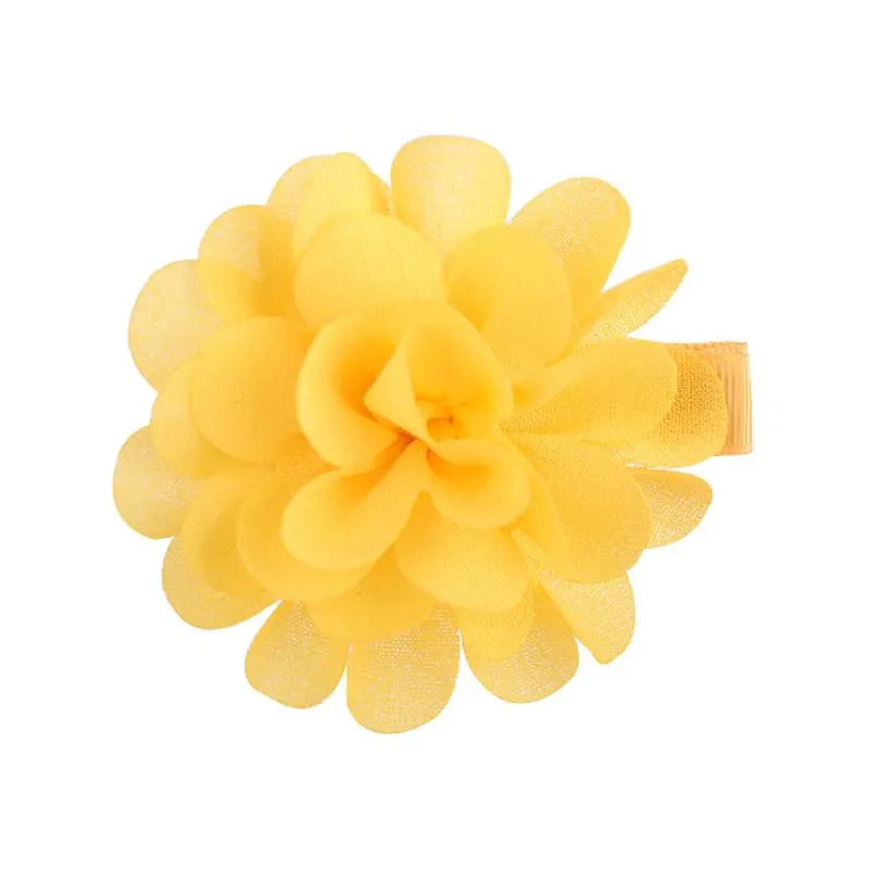 Cute Chiffon Petals Flower Hair Clips Baby Girls Hair Accessories Toddlers Bangs Barrettes Kids Headwear