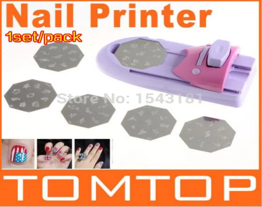 Hela nagelkonsttryckmaskin Diy Color Printing Machine Polish Stamp 6 PCS Mönstermall Set Digital Nail Printer1612374