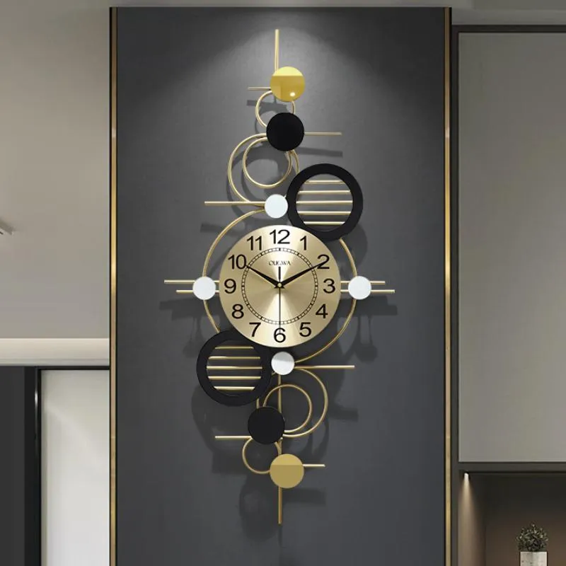 Horloges murales grande horloge numérique salon métal luxe 3D mécanisme silencieux cuisine cadeau Reloj Pared articles de décoration pour la maison mur