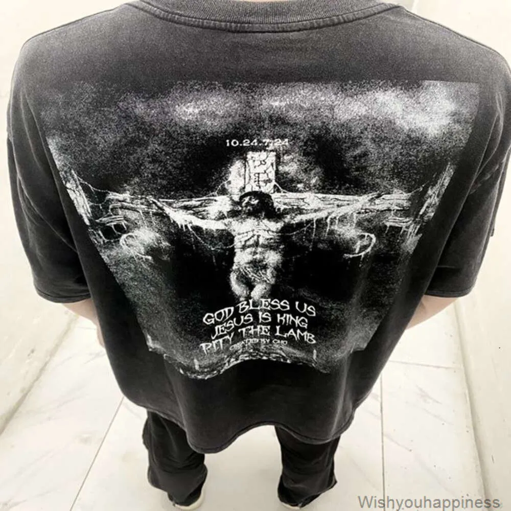 T-shirty luksusowe męskie designer mody Saint Michael Michael Satan's Silence Limited High Street Old Wash Vintage krótkie rękawowe koszulka