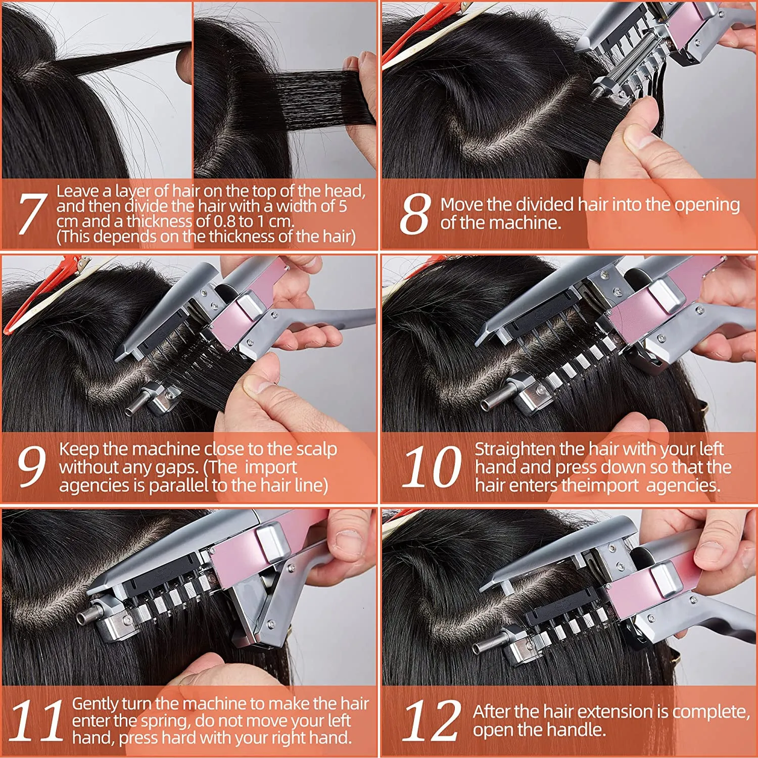 6D Hair Extensions Machine Kit No-Trace Hair Extensions Tool for Connection  Wig Connection Buckle Clip Easy To Use