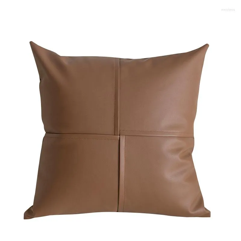 Kudde 45x45 cm modernt täcke PU läder midja kuddväskan för soffa vardagsrum kastar dekorativa kuddar heminredning