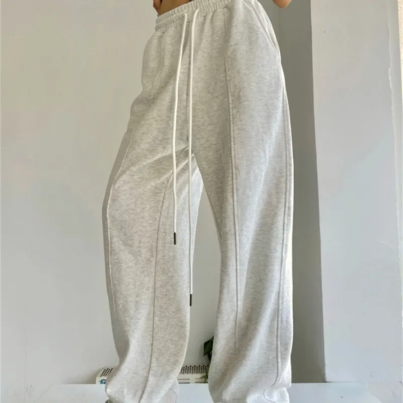 Frauen Hosen Koreanische Mode Jogger Sweatpant Harajuku Hip Hop Grau Breite Bein Track Übergroßen Baggy Sportswear Hosen Weibliche 231118