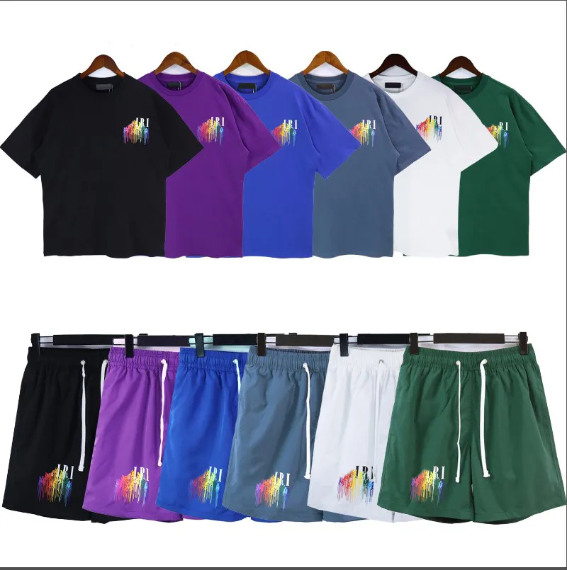 Herren Trainingsanzüge T-Shirts Briefdruck Lässiger Herrenanzug Kurzarm T-Shirt Shorts 2-teiliges Set Mode Streetwear Set S-XL