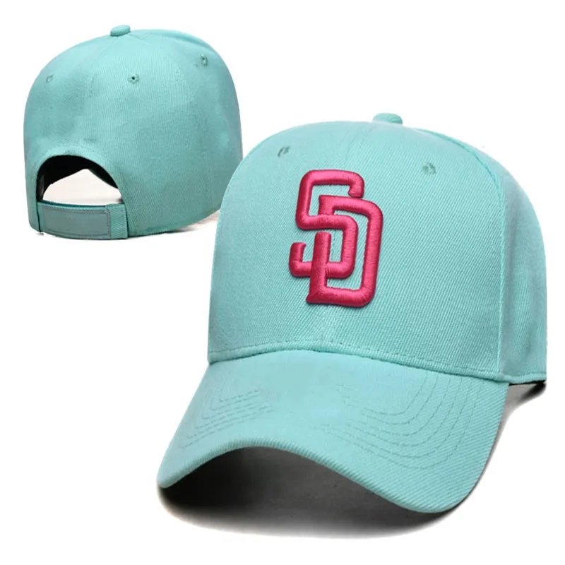 24 Stile Padreses-SD-Buchstaben-Baseballmützen Frühling Lässige Mode Casquette Bone Cotton Hat für Männer Frauen Bekleidung Großhandel Snapbac 174