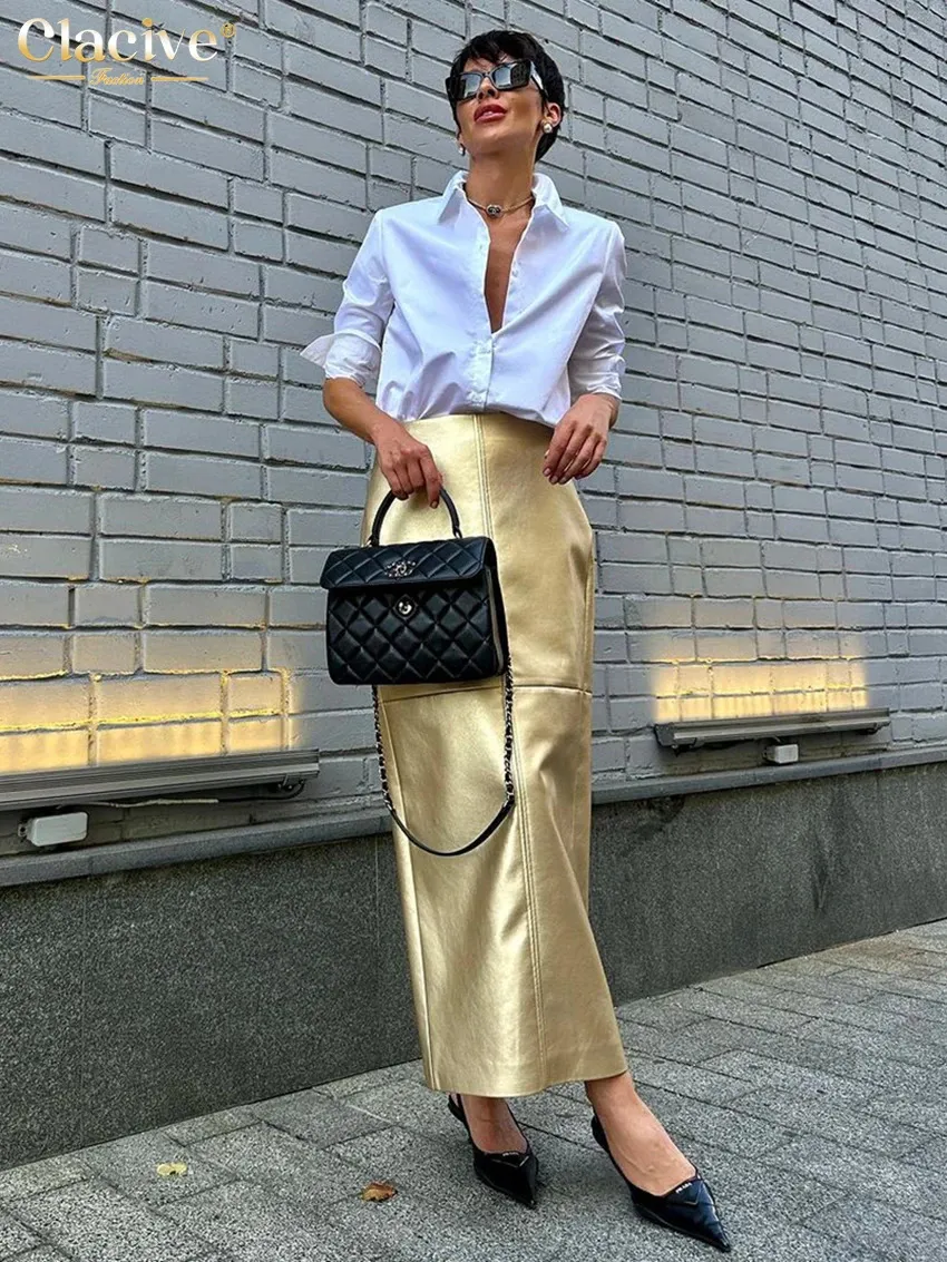 Leather skirt office wear 2025