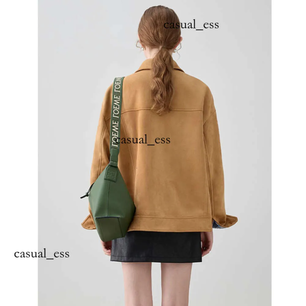 Yly Simple Style Coat Women's 2023 New Autumn Slim Suede Jacketショートトップ777 918 591 dfashion98