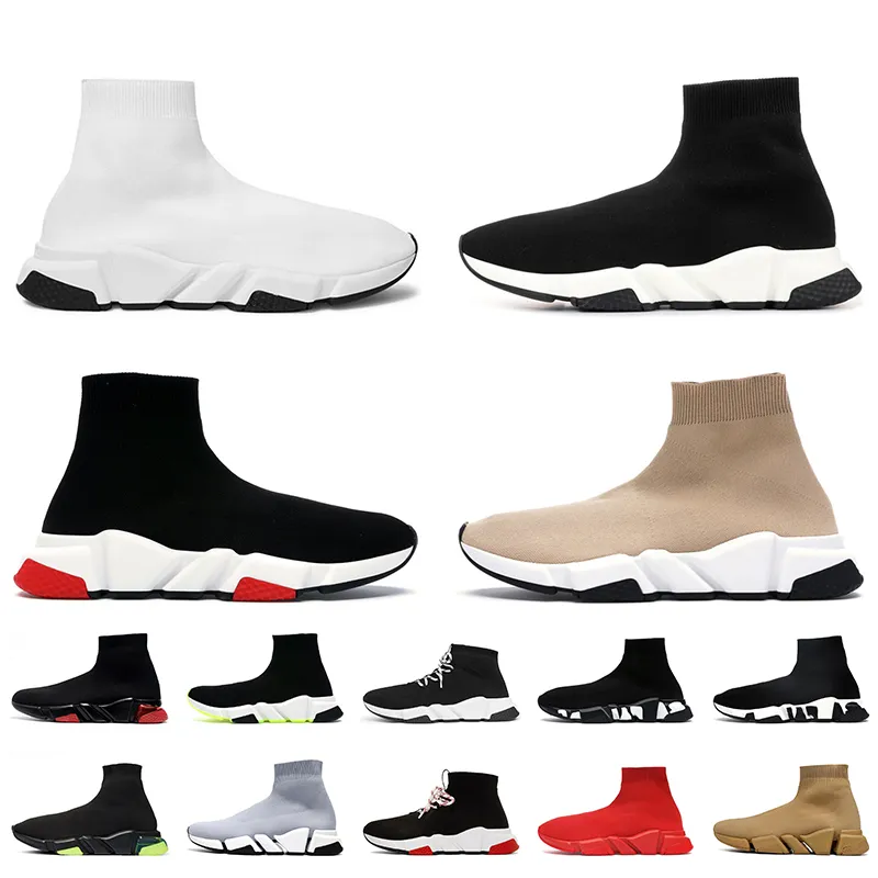 Speed Trainer Дизайнерские кроссовки balencigas Knite Platform Sneakers Socks Trainers balanciaga Black White Clear Sole Loafers Lace Up Casual Shoe