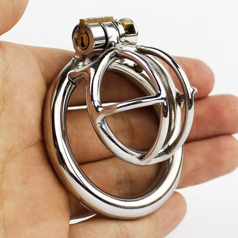 Stainless Steel Male Chastity Device Stealth Lock Penis Lock Super Small Cock Cage Penis Rings BDSM Adult Sex Toys For Man
