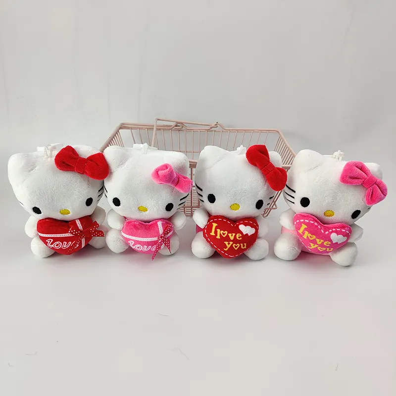 Wholesale Ribbon Love cat plush toys children's games Playmate Backpack Keyring ornaments Thanksgiving New Year gift