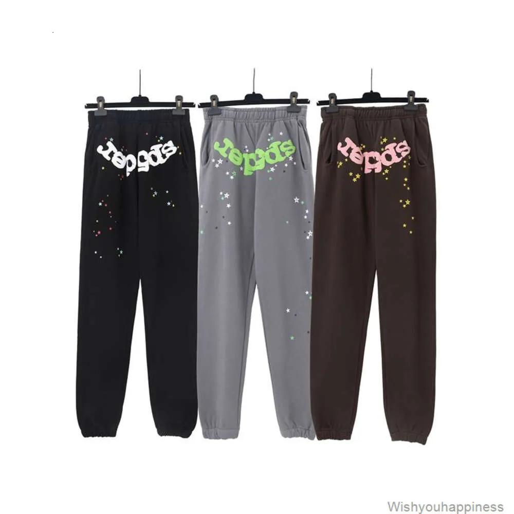 Designers Calça Casual Calças Sweatpants Young Thug Sp5der 55555 Outono Espuma Carta Impressão Solta Esportes Homens Mulheres Calças Casuais