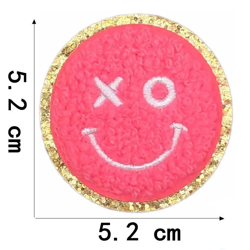 thumbnail interactive-video image 1 of Smiley Face Iron-On Patch – Embroidered Retro Happy Face For DIY Crafts 1 of 2