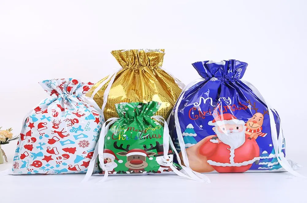 2023 New Christmas Decorations gift wrap drawstring bag aluminum foil candy packaging bag6245510