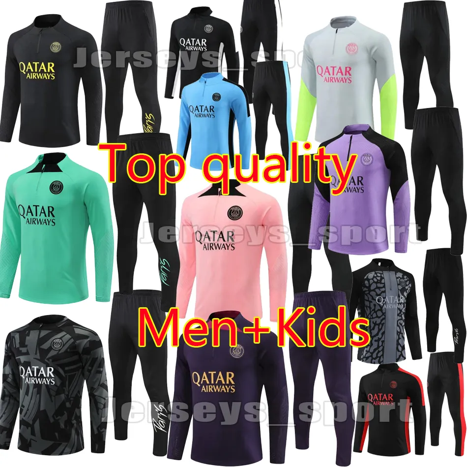 2023 psgEs kids soccer tracksuit MBAPPE jacket futbol Men Long sleeves Survetement sets Hommes Sportswear Adult training suits football tracksuits top