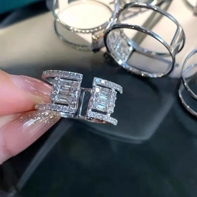 White Gold Filled Korean Zircon Ring Perfect For Weddings, Parties