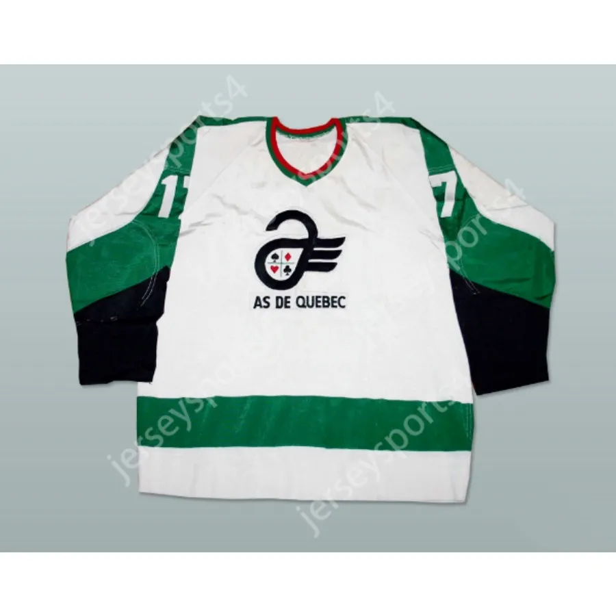 MAILLOT DE HOCKEY BLANC 17 ACES DU QUÉBEC NOUVEAU Top cousu S-M-L-XL-XXL-3XL-4XL-5XL-6XL