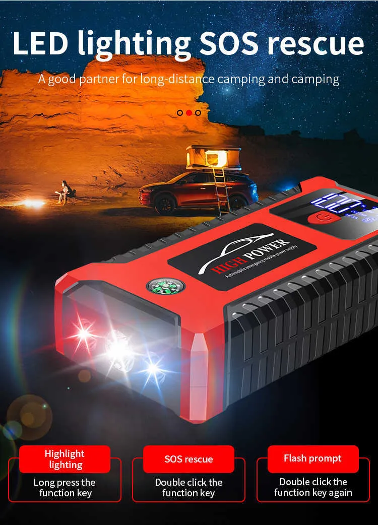 EAFC 12V Auto Starthilfe Power Bank Tragbare Auto Batterie Booster