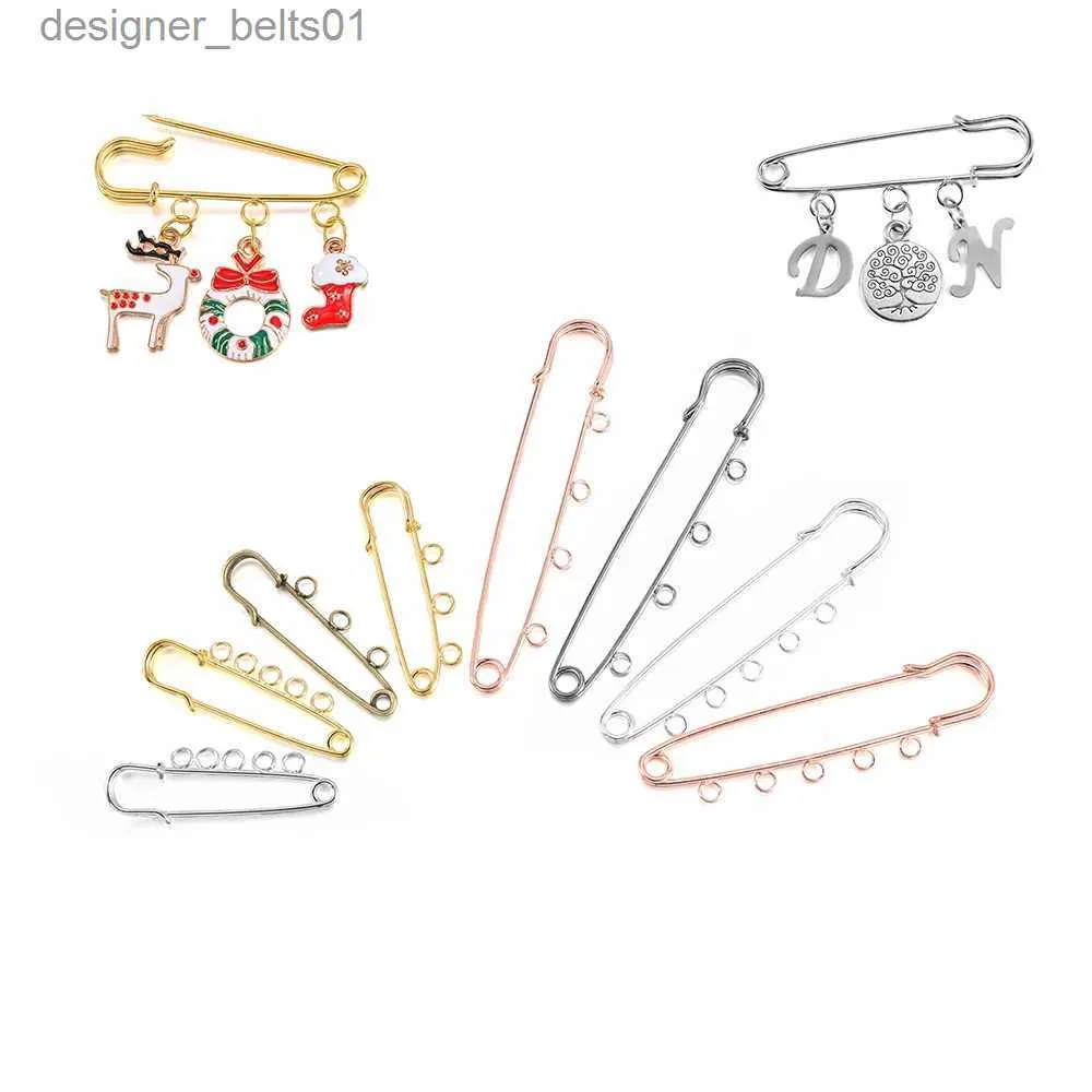 Pins Brooches 5/10pcs Safety Pins Brooch Blank Base Brooch Pins 50/80/90mm Pins 3/5 Rings Jewelry Pin for Jewelry Making Supplies AccessoriesL231120