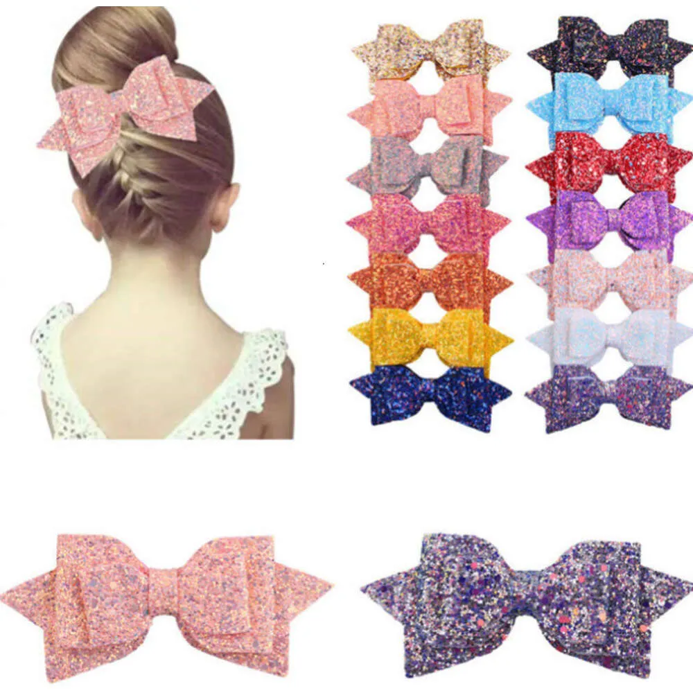 5 pouces paillettes arcs filles pince à cheveux brillant enfants queue d'aronde arcs épingles à cheveux boutique enfants barrettes filles princesse accessoires de cheveux F1513