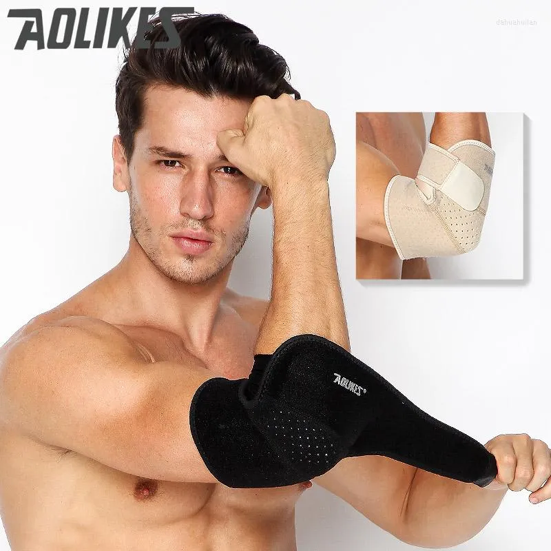 Knee Pads AOLIKES Official In Stock 1PC Sport Safety Tennis Elbow Brace Sleeve Support Pad Absorb Sweat Protection Gear