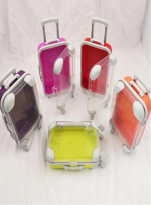 Ny 1PC Fashion Creative Mini Trolley Box Eyelash Packaging Box Multicolor Tray Suitcase False Eyelash Storage8052328
