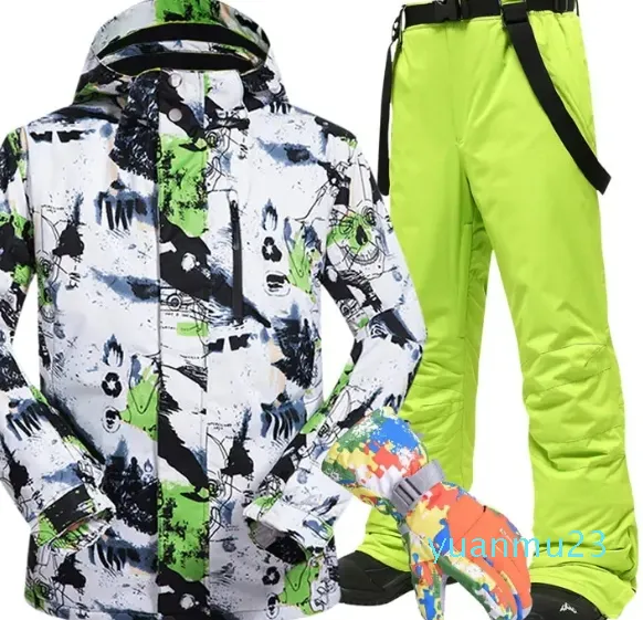 Diğer Spor Malzemeleri Erkekler Kayak Takım Markaları Kış Rüzgar Popaması Termal Kar Ceketi ve Pantolon Setleri Kayak Kayak Snowboard Erkekler