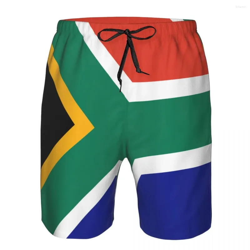 Shorts masculinos homens natação roupa de banho bandeira da áfrica do sul homens troncos maiô homem beach wear calças curtas bermuda boardshorts