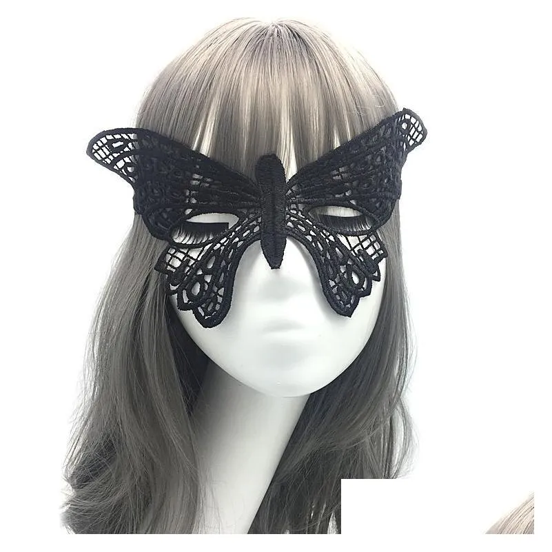 Masques de fête en gros noir Y dentelle masque de mascarade pour carnaval Halloween demi visage boule masques de fête fournitures de fête livraison directe Ho Dhyka