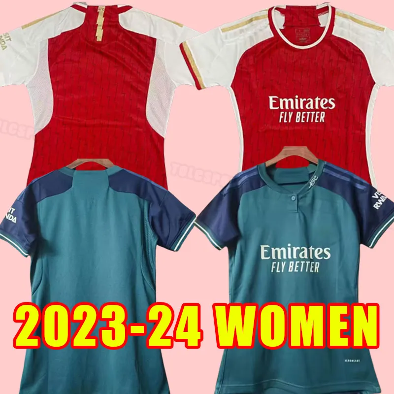 Mulheres 23 24 SMITH ROWE PEPE SKA camisas de futebol ODEGAARD THOMAS MARTINELLI TIERNEY 2023 2024 camisa de futebol casa fora terceira menina