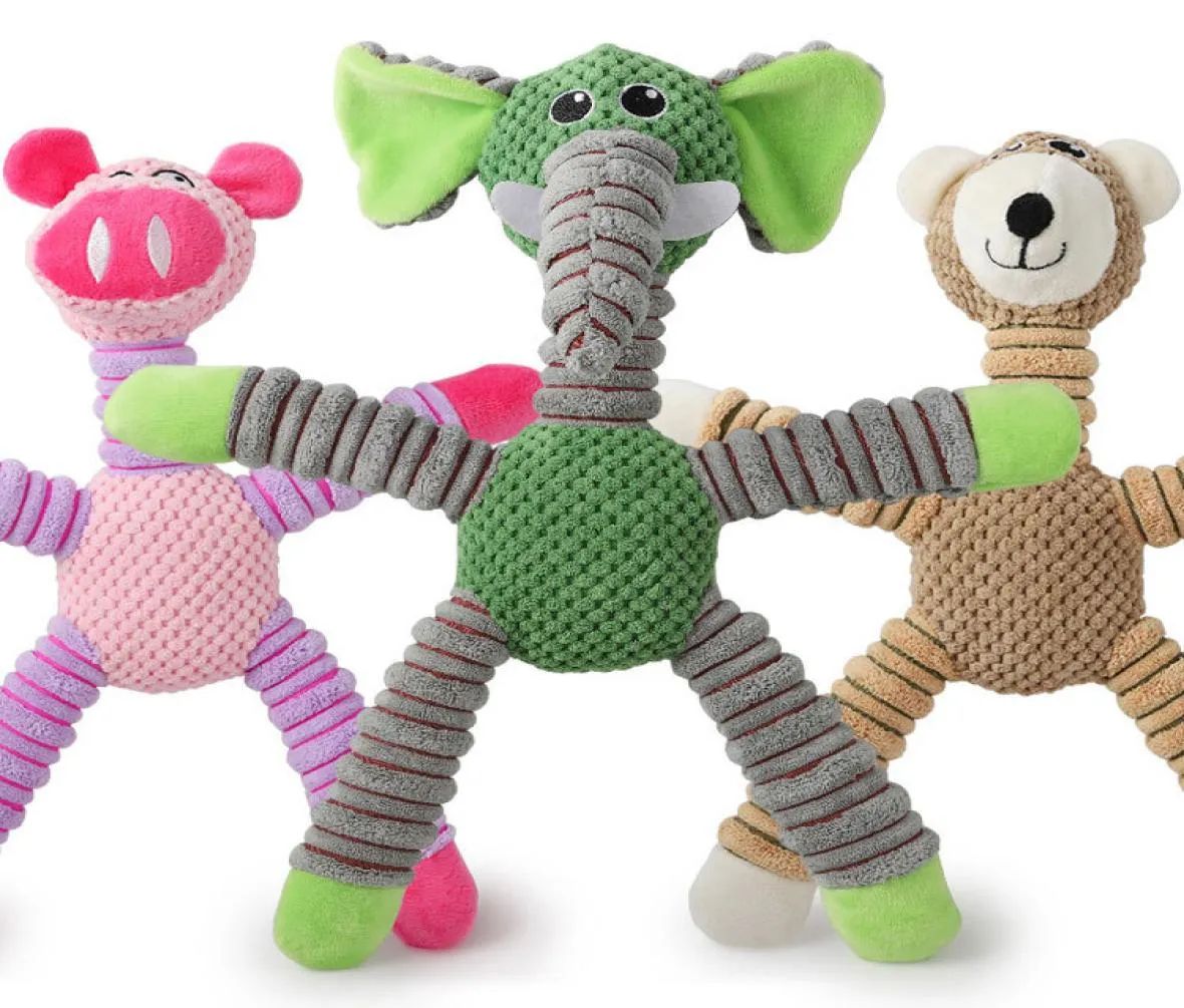 Jouets en peluche pour animaux de compagnie, dessin animé éléphant cochon ours, jouets à mâcher, morsure sonore grinçante, jouet amusant pour chien, grande taille pour Dog8371652