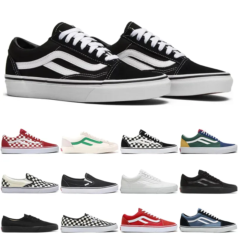 Skool Men Old Women Flat Shoes Designer Skatboard Sneakers Black White Green Red Navy Mens Fashion Sports Trainers Casual