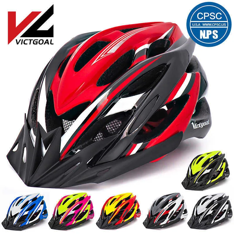 Caschi da ciclismo VICTGOAL Casco da bici Luci a LED Visiere per uomo Donna Casco da ciclismo sportivo ultraleggero traspirante MTB Mountain Road Casco da bicicletta P230419