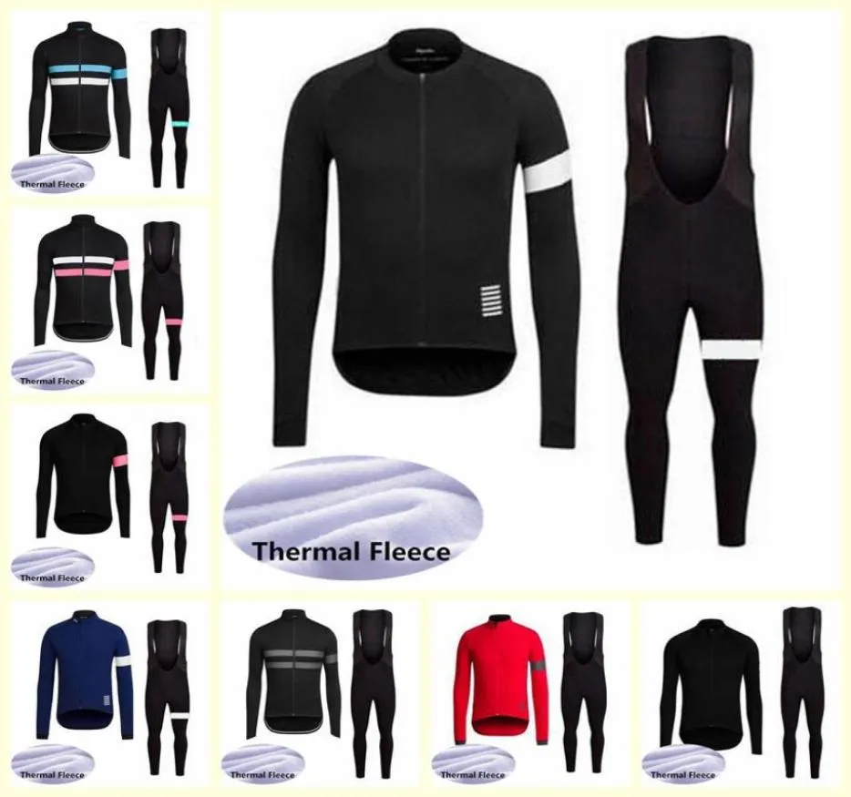 Team Cycling Winter Thermal Fleece Jersey Bib Pants Ställ in nya herrcykelkläder utomhus sportkläder 12080775987676072067