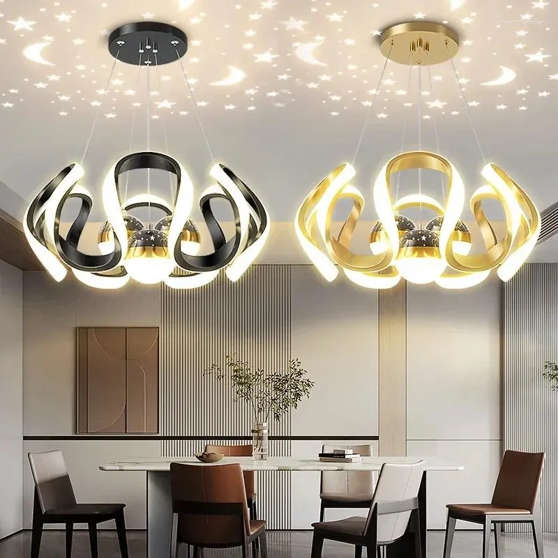 Żyrandole nordycka LED wisiorek oświetlenie żyrandol do życia jadalnia restauracja kuchnia gwiazda nieba