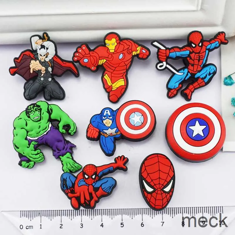 1PCS PVC Avenger Sharms Sharms Shoe Soistories Shoe Decoration Buckles Accesories Fit Fit Wristband/Croc Jibz