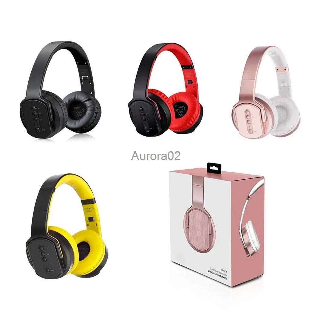 Słuchawki telefonu komórkowego bezprzewodowe słuchawki teleskopowe gier stereo Pu Earmuffs zestaw słuchawkowy PC Yellow YQ231120