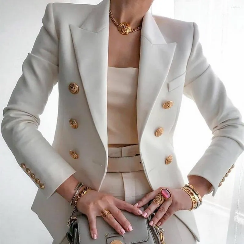 Trajes de mujer elegante traje de mujer abrigo 2023 primavera y otoño Slim Fit sólido moda Casual Commuter Office Lady Tops S-XXXL