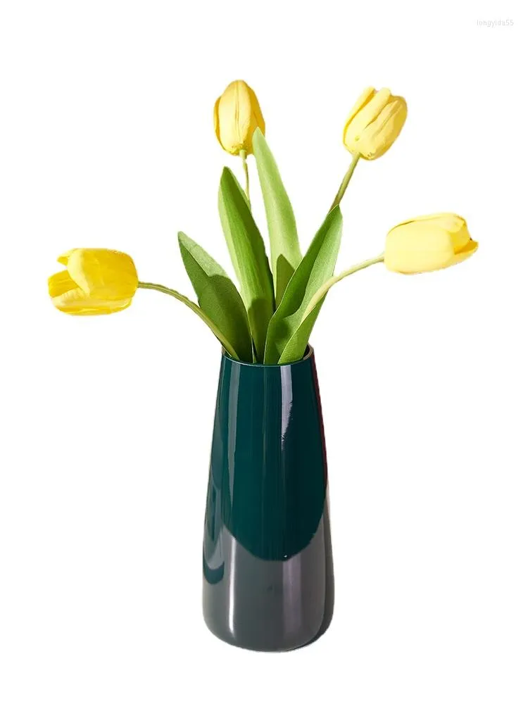 Vases Doux De Luxe Rétro Vase En Verre Hydroponique Fleur Séchée Arrangement Navire Décoration Minimaliste Créatif