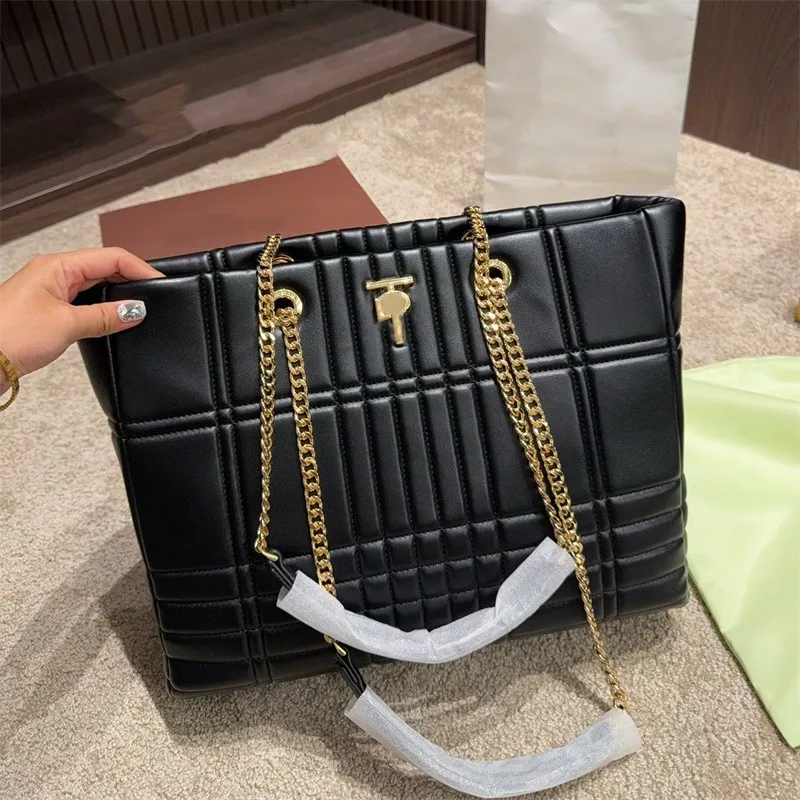 2023 kadın lotas tote çanta totes tasarımcı çanta lüks omuz zincir çantaları bayan alışveriş çantası siyah kahverengi altın mektup deri 5a