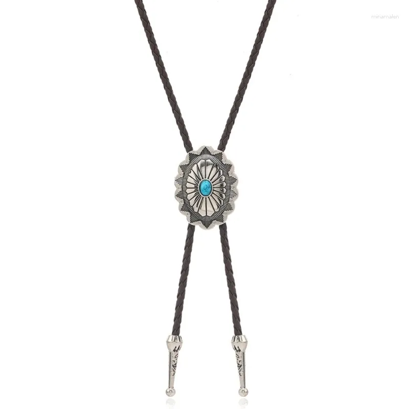 Strikjes Bolo Tie voor mannen tieners Cowboy Westerse Cowgirl Legering Trui Shirt Decors Stropdas HXBA