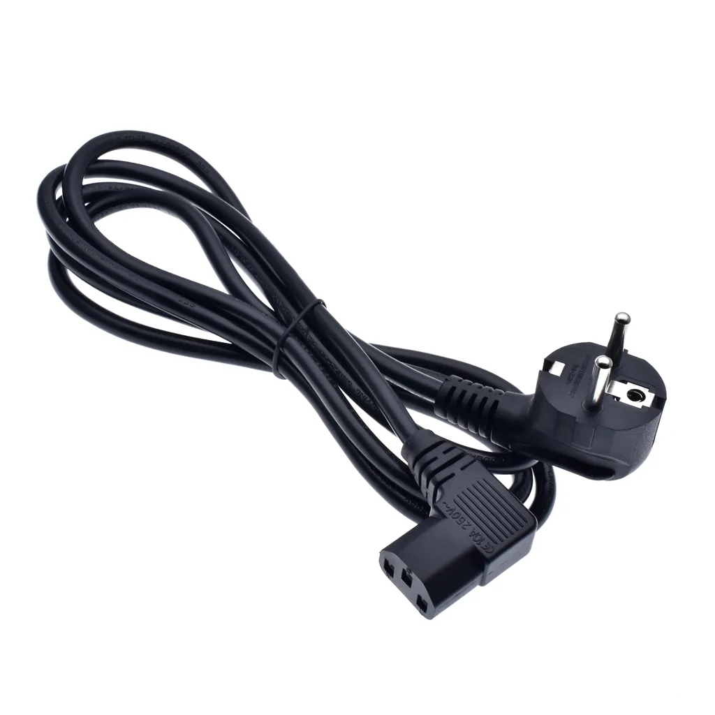 1,5 m 3-poliger EU-US-AU-Stecker Computer C13 90-Grad-Netzkabel-Adapterkabel für Drucker, Netbook, Laptops, Gameplayer, Kameras, Europa-Netzstecker für Haushaltsgeräte