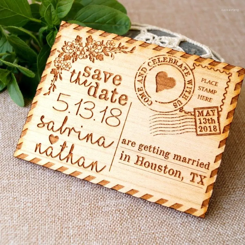 Party Favor Wedding Save The Date Magnets Rustic Dates Wooden Announcement Invitation