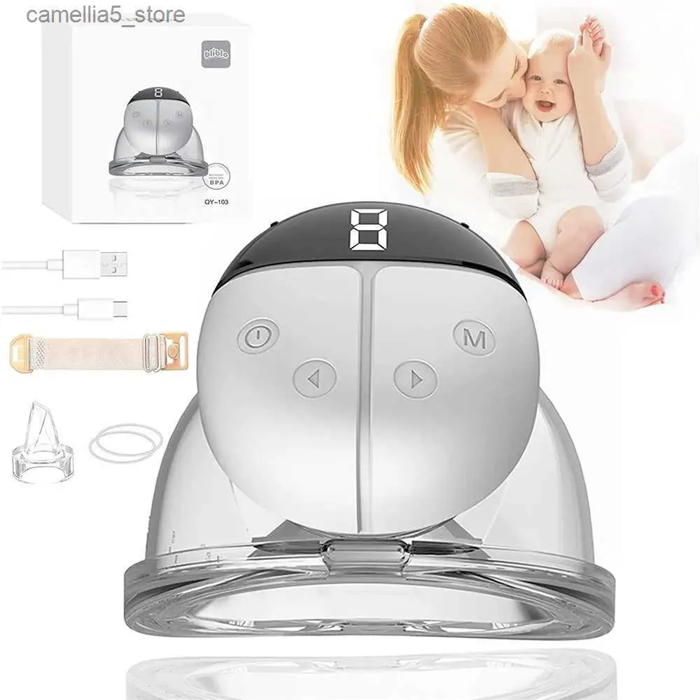 Breastpumps 1200Mah Electric Breast Pump Hand Free Wearable Automatic Milker USB Rechargable Portable Milk Extractor Baby Breastfeeding New Q231120