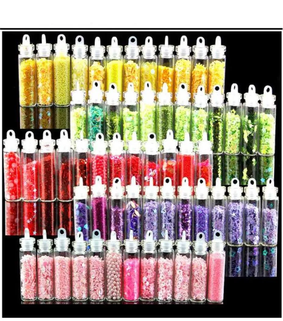 Conjunto de 12 peças de acessórios para unhas, adesivos, decorações de arte de unha, glitter brilhante, design de manicure para unhas, suprimentos coloridos, jóias 6357319