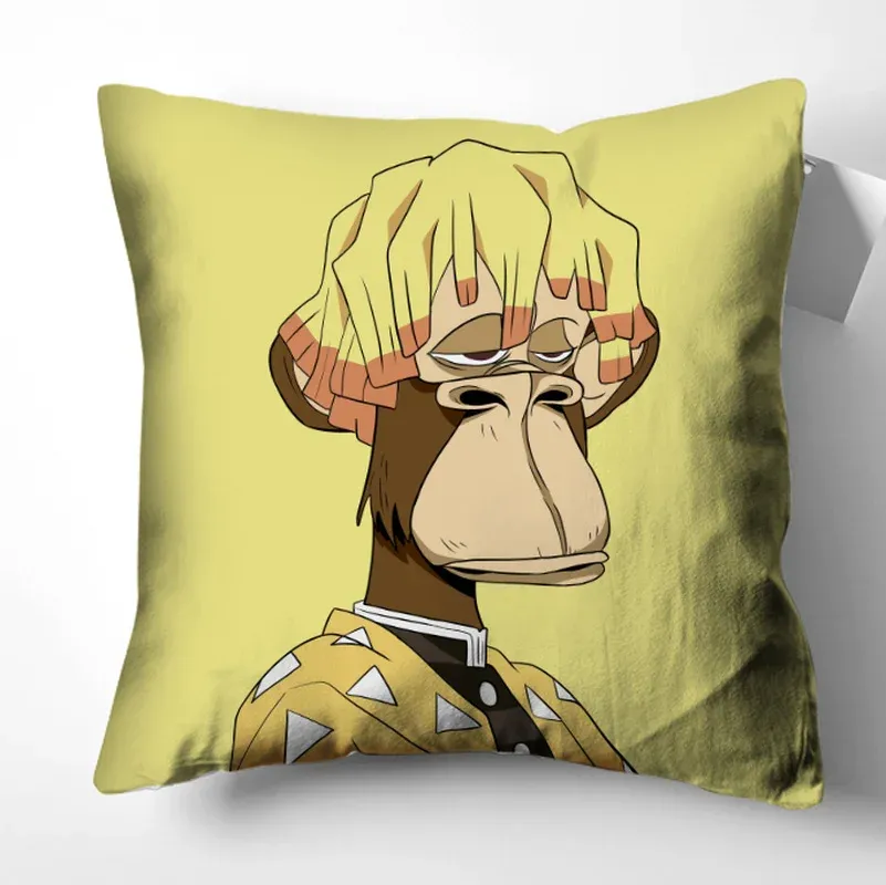 Fundas de almohada de mono de dibujos animados, decoración del hogar, funda de cojín para sofá, decoración de otoño, cojines decorativos para sofá y sala de estar