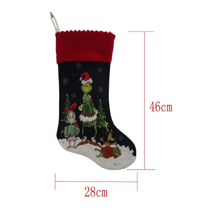 Grinchs Christmas Stockings 18 Inch Large Christmas Grinchs Stocking Kit Christmas Decorations Holiday Ornaments Grinchs Decor Home Indoors 1013