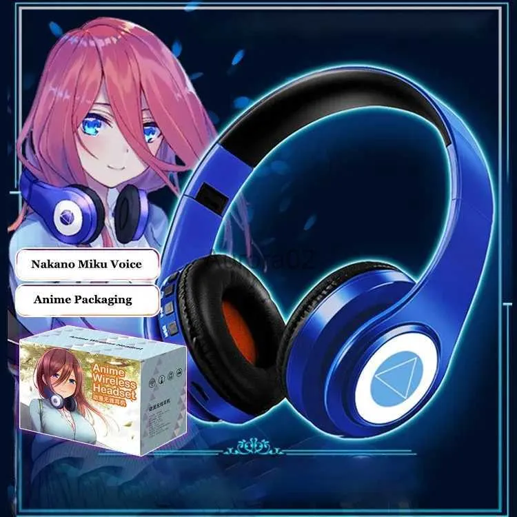 Fones de ouvido para celular Anime Nakano Miku Cosplay Fone de ouvido Bluetooth Os quíntuplos quintessenciais Fone de ouvido sem fio Fone de ouvido para jogos YQ231120