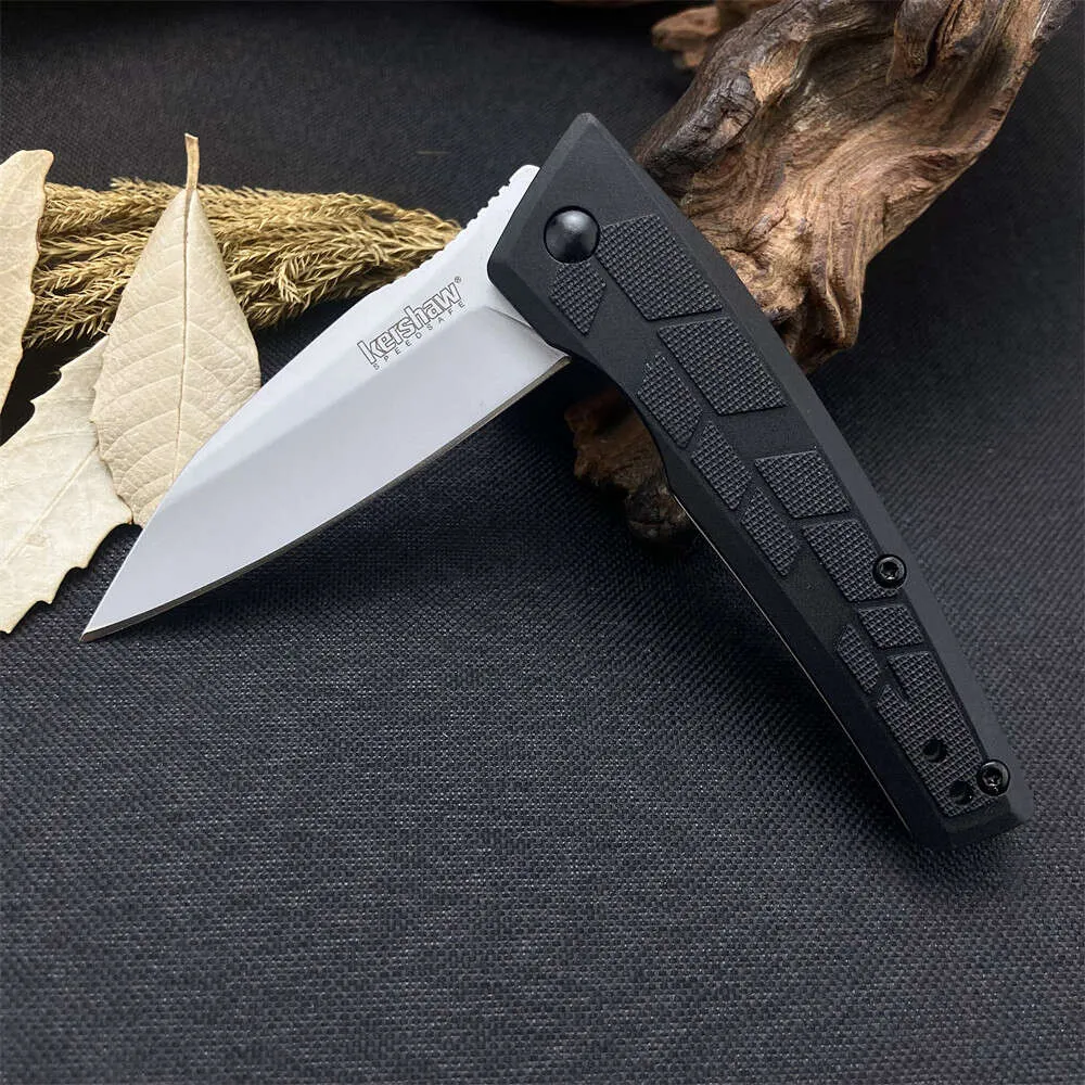 KS 1342 Folding Pocket Knife 2.87/8CR13MOV Drop Point Blad Black GFN Handle Assisted Survival Tactical EDC Knives 224