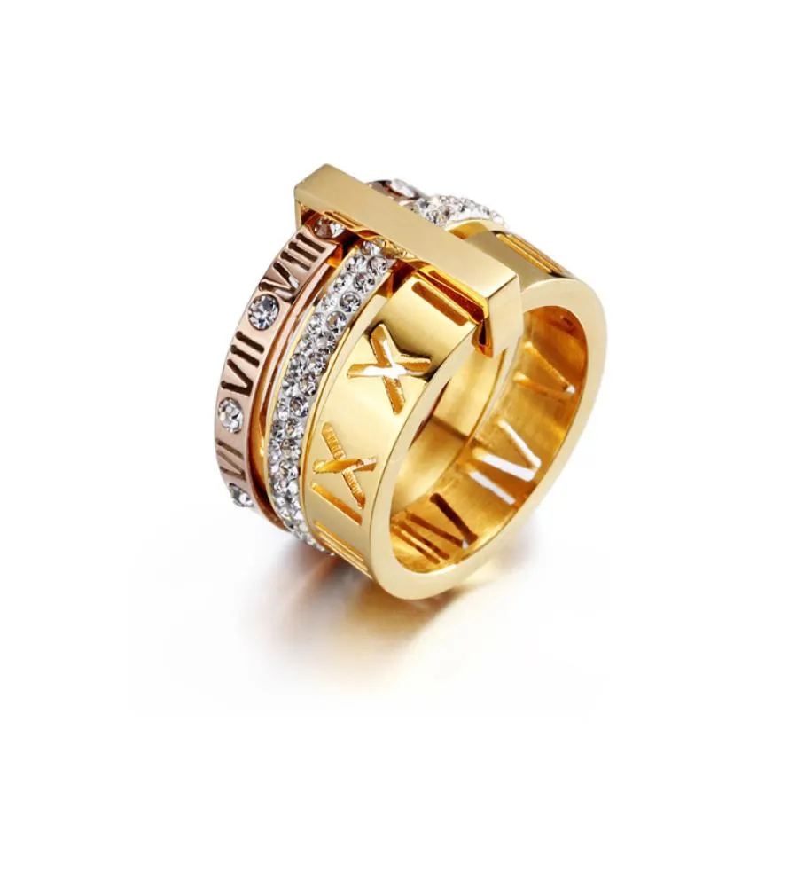 Kadın için yüksek kaliteli tasarımcı zirkonia nişan titanyum çelik aşk alyans gümüş gül altın moda dijital jewelr9141007