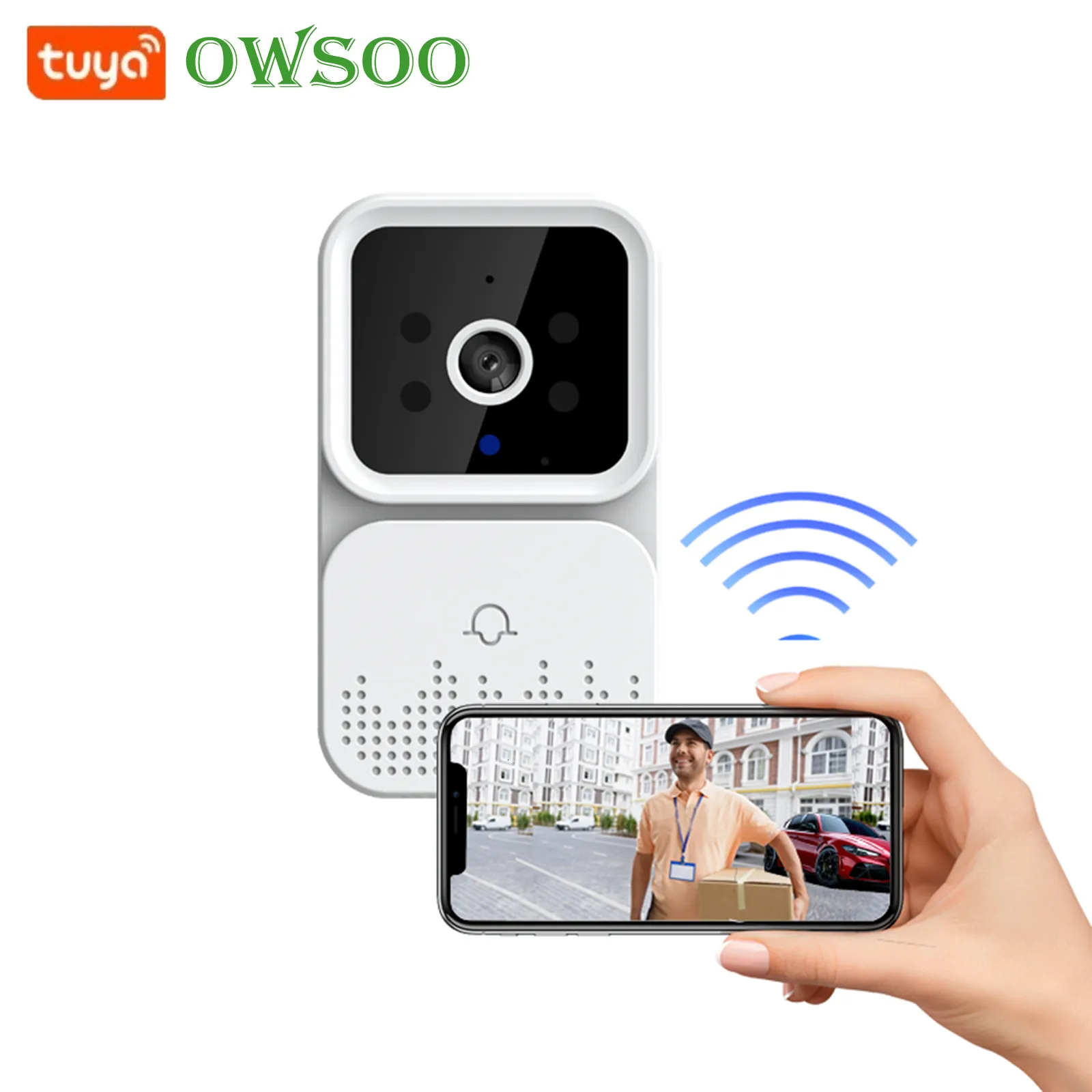 Doorbells Tuya Smart Video Doorbell Wireless HD Camera PIR Motion Detection IR Alarm Security Door Bell Wi-Fi Intercom for Home Apartment 230419